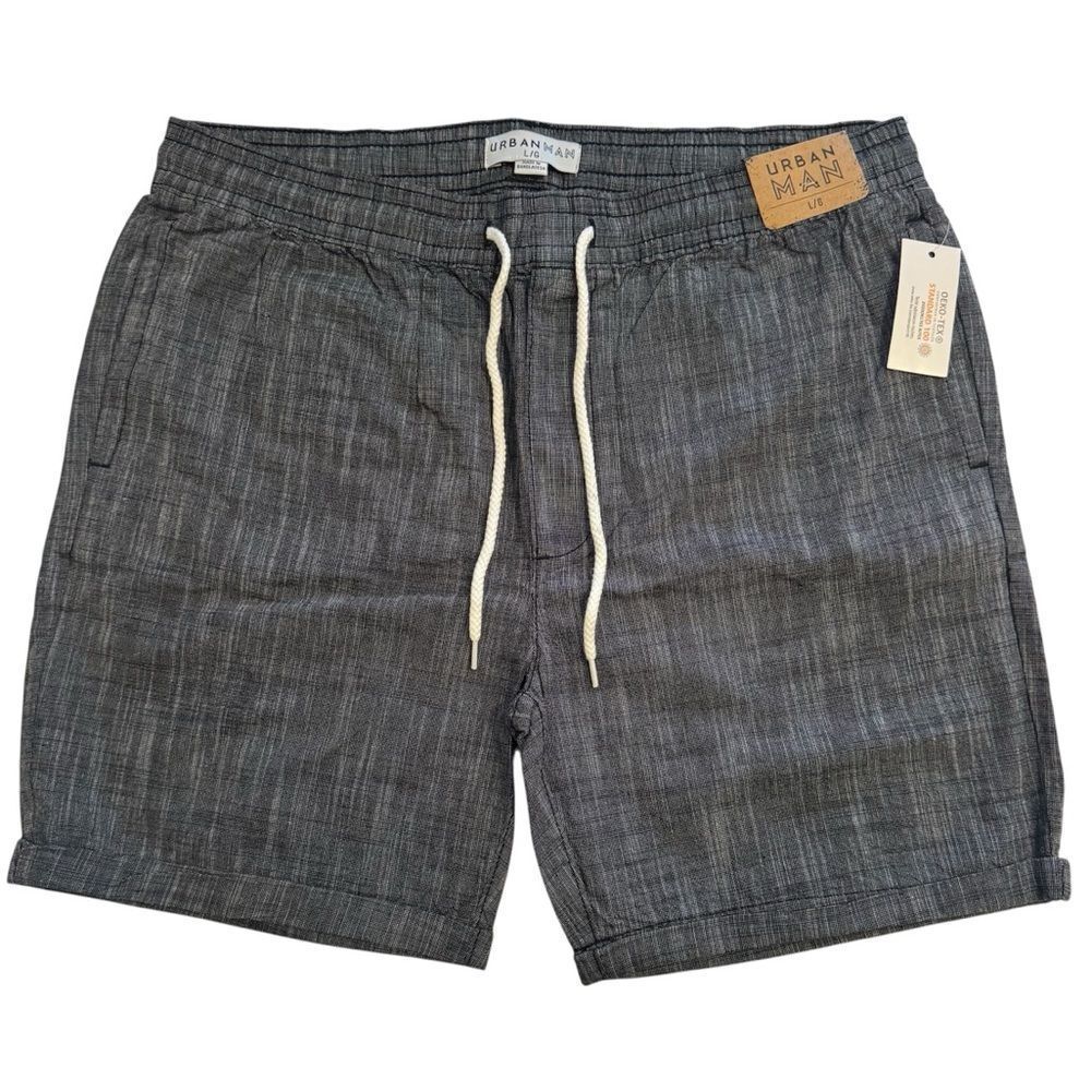 Urban Man Grey Elastic Waist Drawstring Shorts Size XL